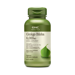 GNC Ginkgo Biloba 6000mg 100 Hard Capsules