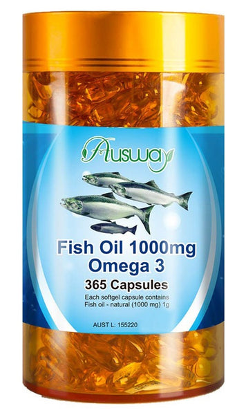 Ausway Fish Oil 1000mg Omega3 365 Capsules BeeVitamins